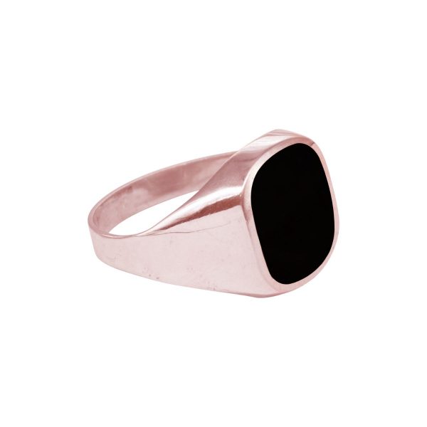 Rose Gold Whitby Jet Signet Ring