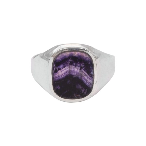 Silver Blue John Signet Ring