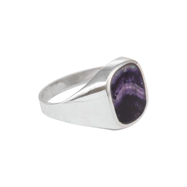 Silver Blue John Signet Ring