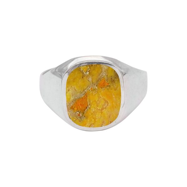 Silver Bumblebee Jasper Signet Ring