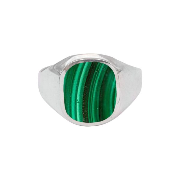 Silver Malachite Signet Ring