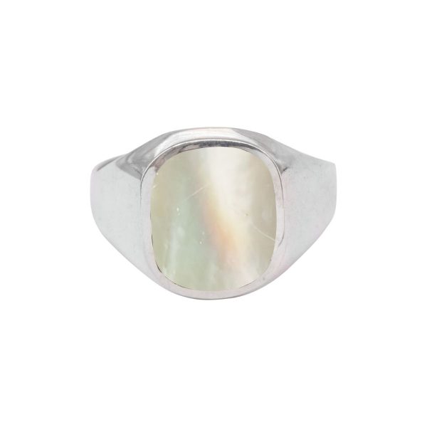Silver Mother of Pearl Signet Ring