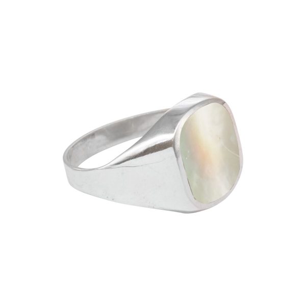 Silver Mother of Pearl Signet Ring