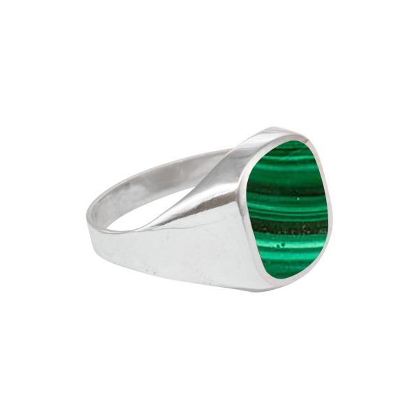 White Gold Malachite Ring