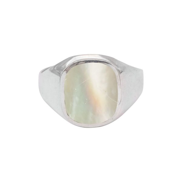 White Gold Mother of Pearl Ring