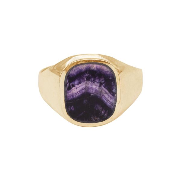 Yellow Gold Blue John Signet Ring