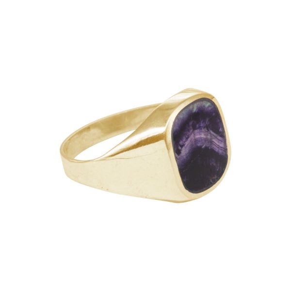 Yellow Gold Blue John Signet Ring