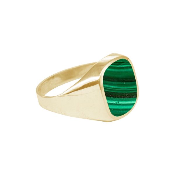 Yellow Gold Malachite Signet Ring