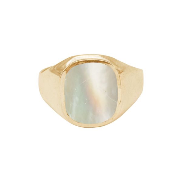 Yellow Gold Mother of Pearl Signet Ring