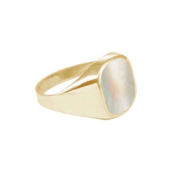 Yellow Gold Mother of Pearl Signet Ring