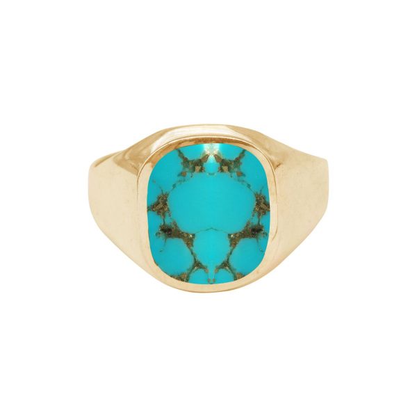 Yellow Gold Turquoise Signet Ring