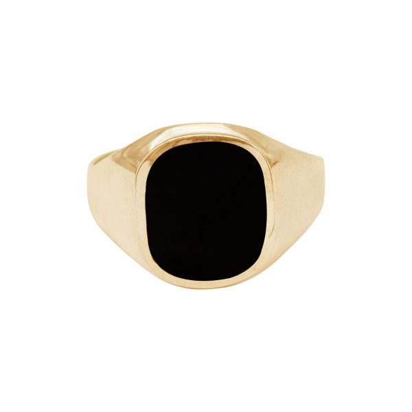 Yellow Gold Whitby Jet Signet Ring