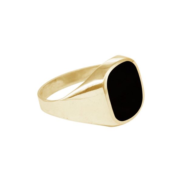 Yellow Gold Whitby Jet Signet Ring