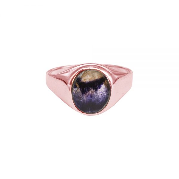 Rose Gold Blue John Signet Ring