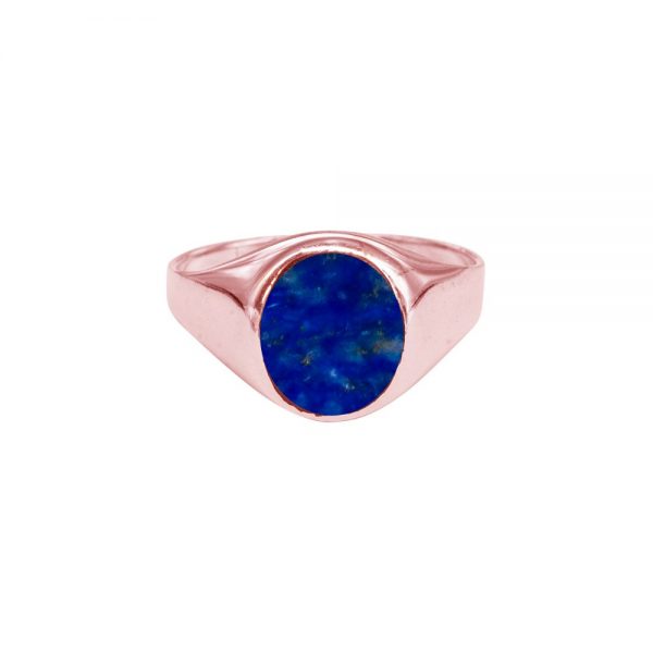 Rose Gold Lapis Signet Ring