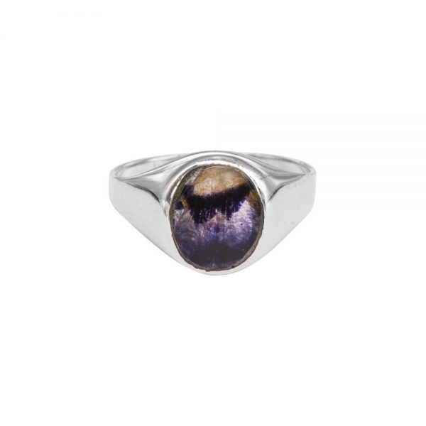 Silver Blue John Signet Ring