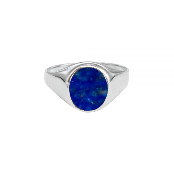 Silver Lapis Signet Ring