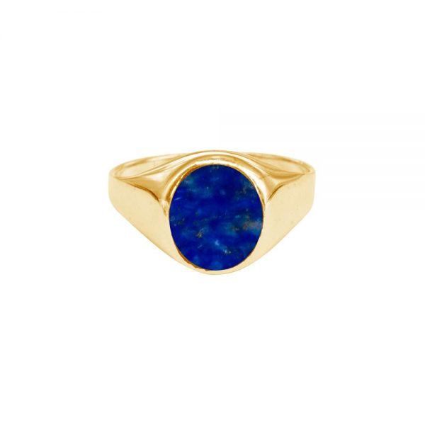 Yellow Gold Lapis Signet Ring