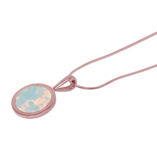 Rose Gold Opalite Sun Ice Round Pendant