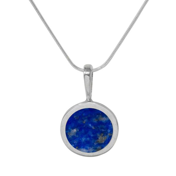 Silver Lapis Round Pendant