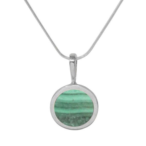 Silver Malachite Round Pendant