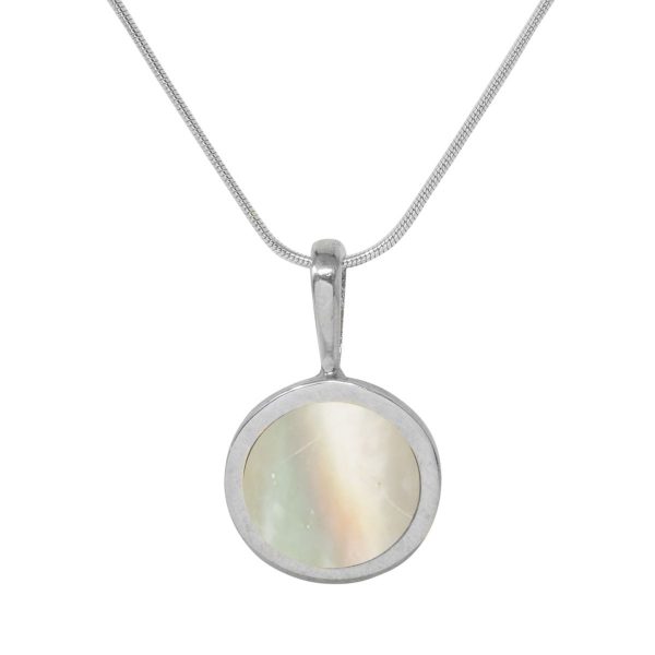 Silver Mother of Pearl Round Pendant