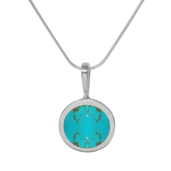 Silver Turquoise Round Pendant