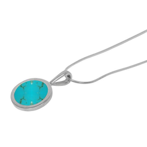 Silver Turquoise Round Pendant