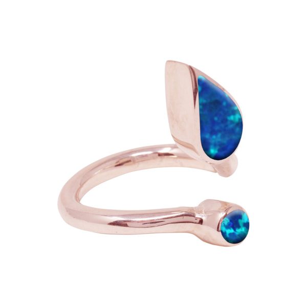 Rose Gold Opalite Cobalt Blue Ring