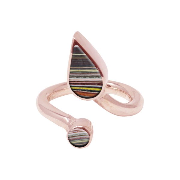 Rose Gold Fordite Ring