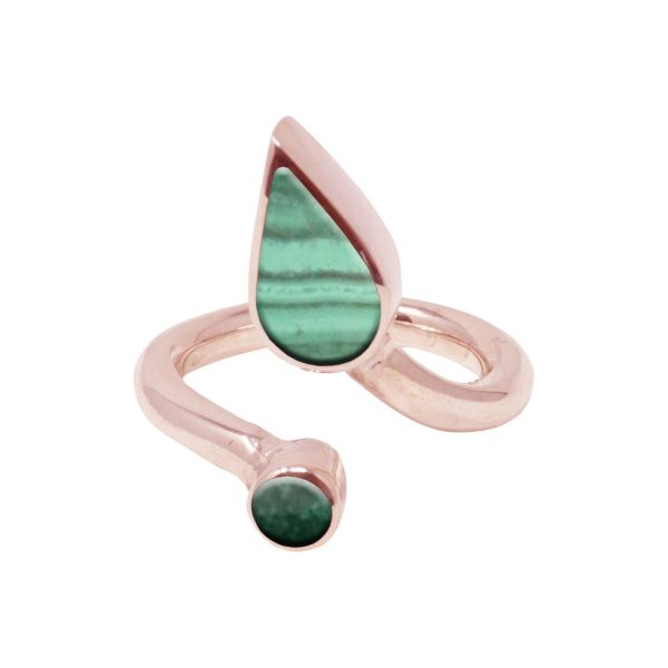 Rose Gold Malachite Ring