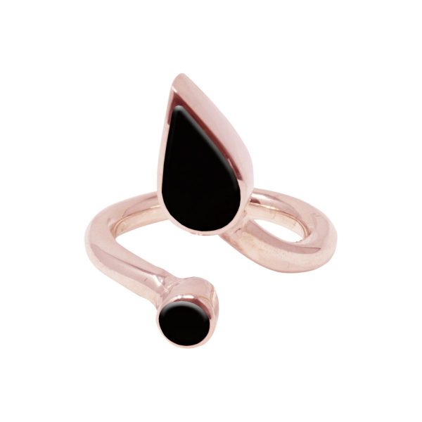 Rose Gold Whitby Jet Ring