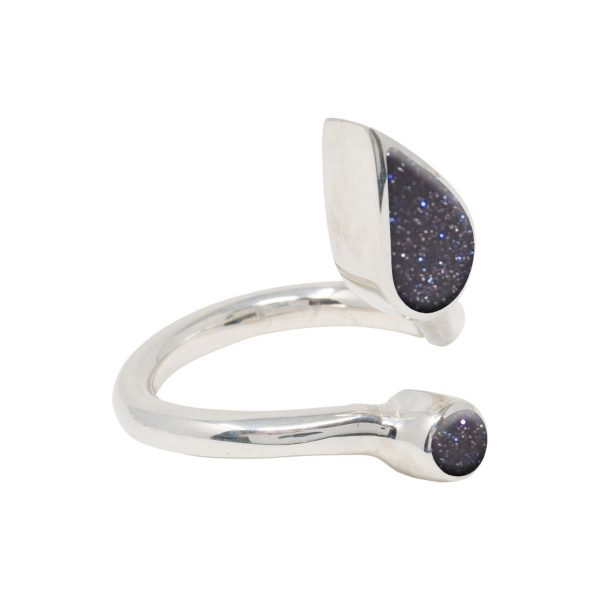 Silver Blue Goldstone Ring