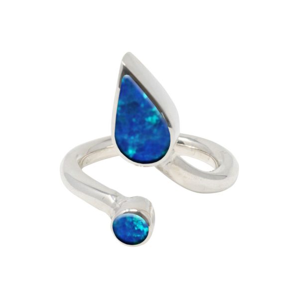 Silver Opalite Cobalt Blue Ring