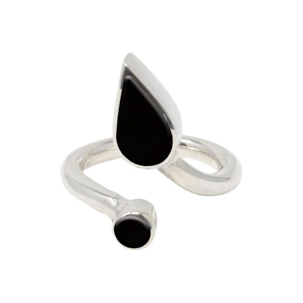 Silver Whitby Jet Ring