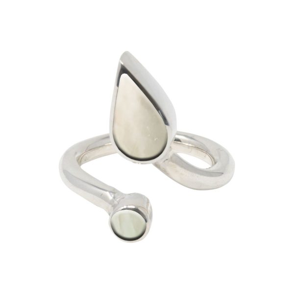 White Gold Mother of Pearl Twist Ring