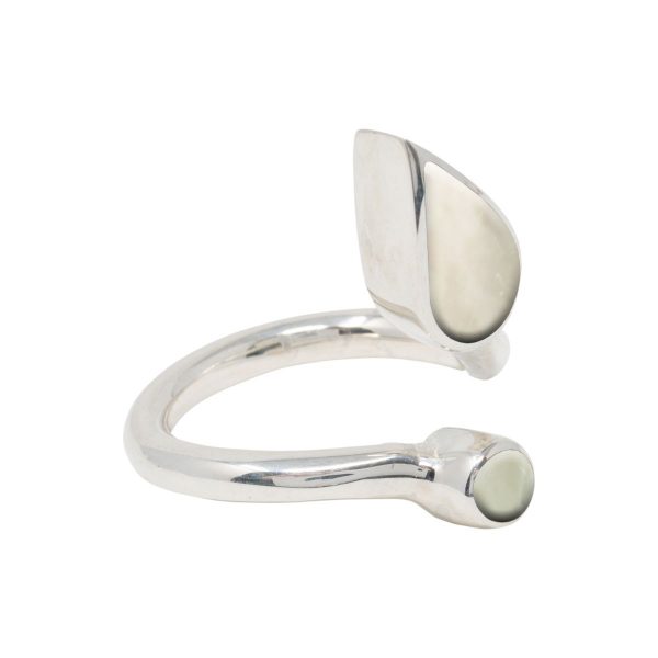 White Gold Mother of Pearl Twist Ring