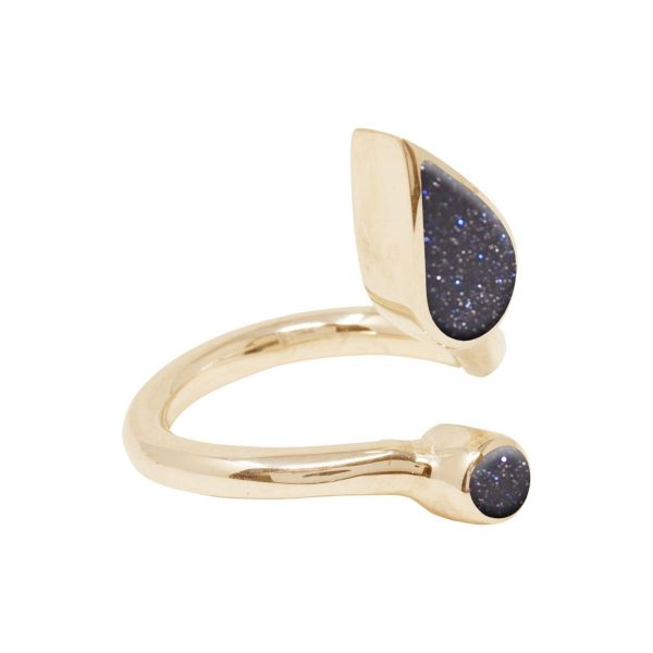 Yellow Gold Blue Goldstone Ring