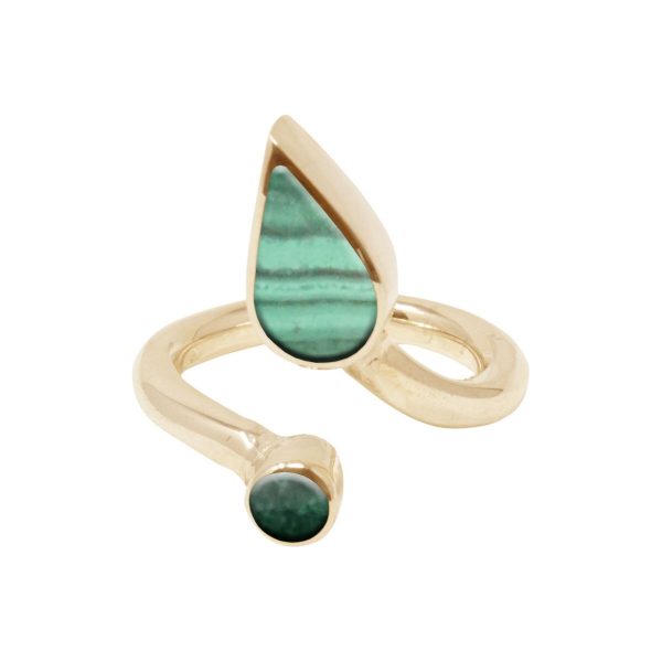 Yellow Gold Malachite Ring