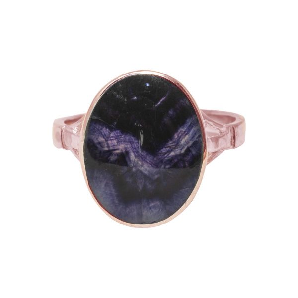 Rose Gold Blue John Oval Ring