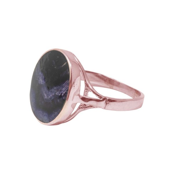 Rose Gold Blue John Oval Ring