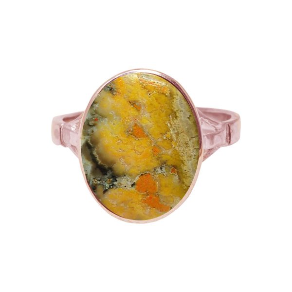 Rose Gold Bumblebee Jasper Oval Ring