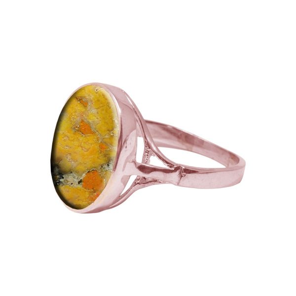 Rose Gold Bumblebee Jasper Oval Ring