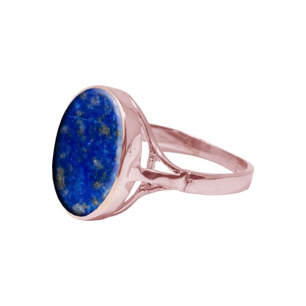 Rose Gold Lapis Oval Ring