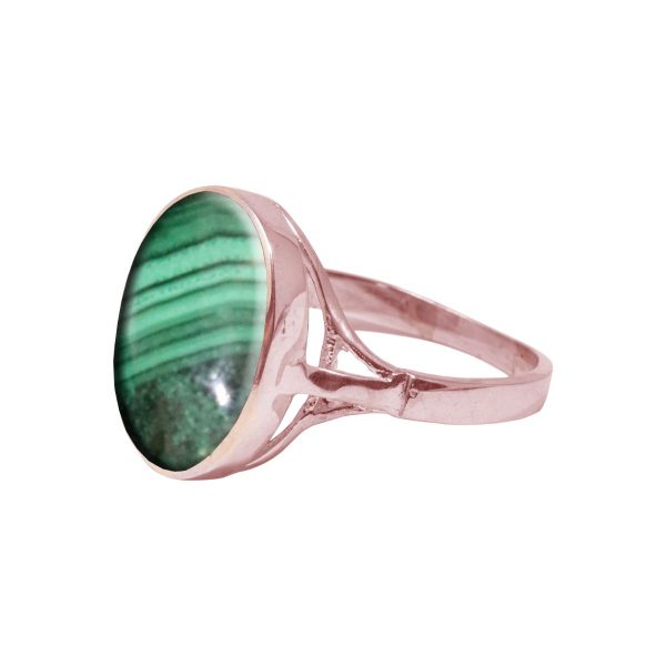 Rose Gold Malachite Oval Ring