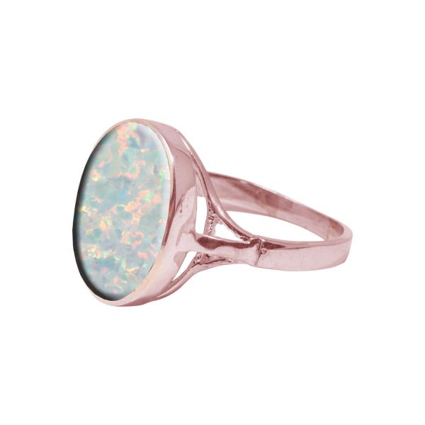 Rose Gold Opalite Sun Ice Oval Ring