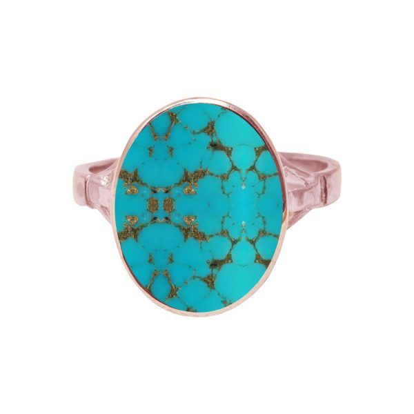 Rose Gold Turquoise Oval Ring