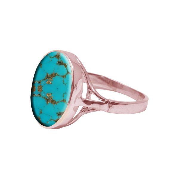 Rose Gold Turquoise Oval Ring