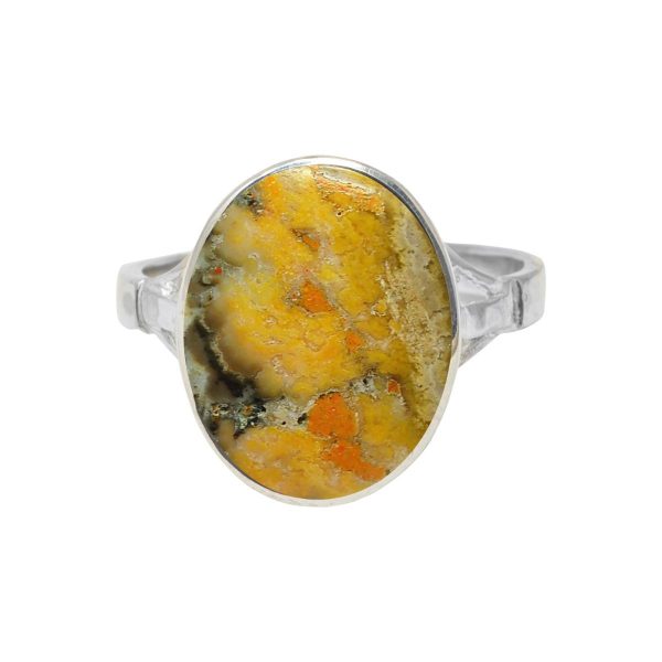 Silver Bumblebee Jasper Oval Ring