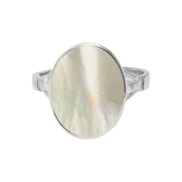 Silver Mother of Pearl Oval Ring